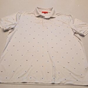 Elegant White Polo Shirt with Blue and Red Details